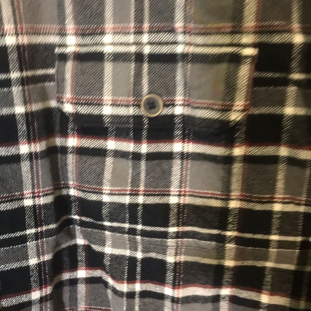 Jachs Brawny 9 oz. Flannel Shirt Men's XL Button Up Black White Plaid Shacket - Picture 10 of 11
